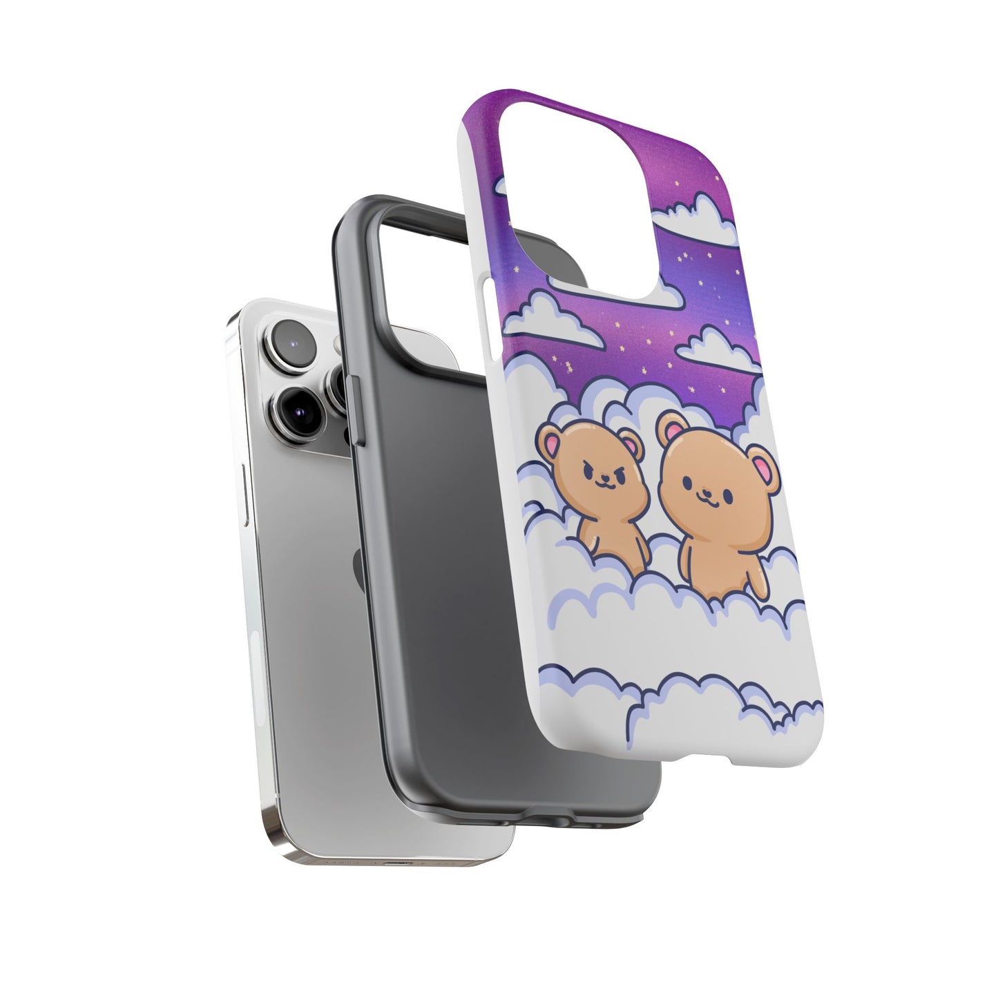 Cloud Cubs Cute Bears on Cloudy Night Sky Phone Case