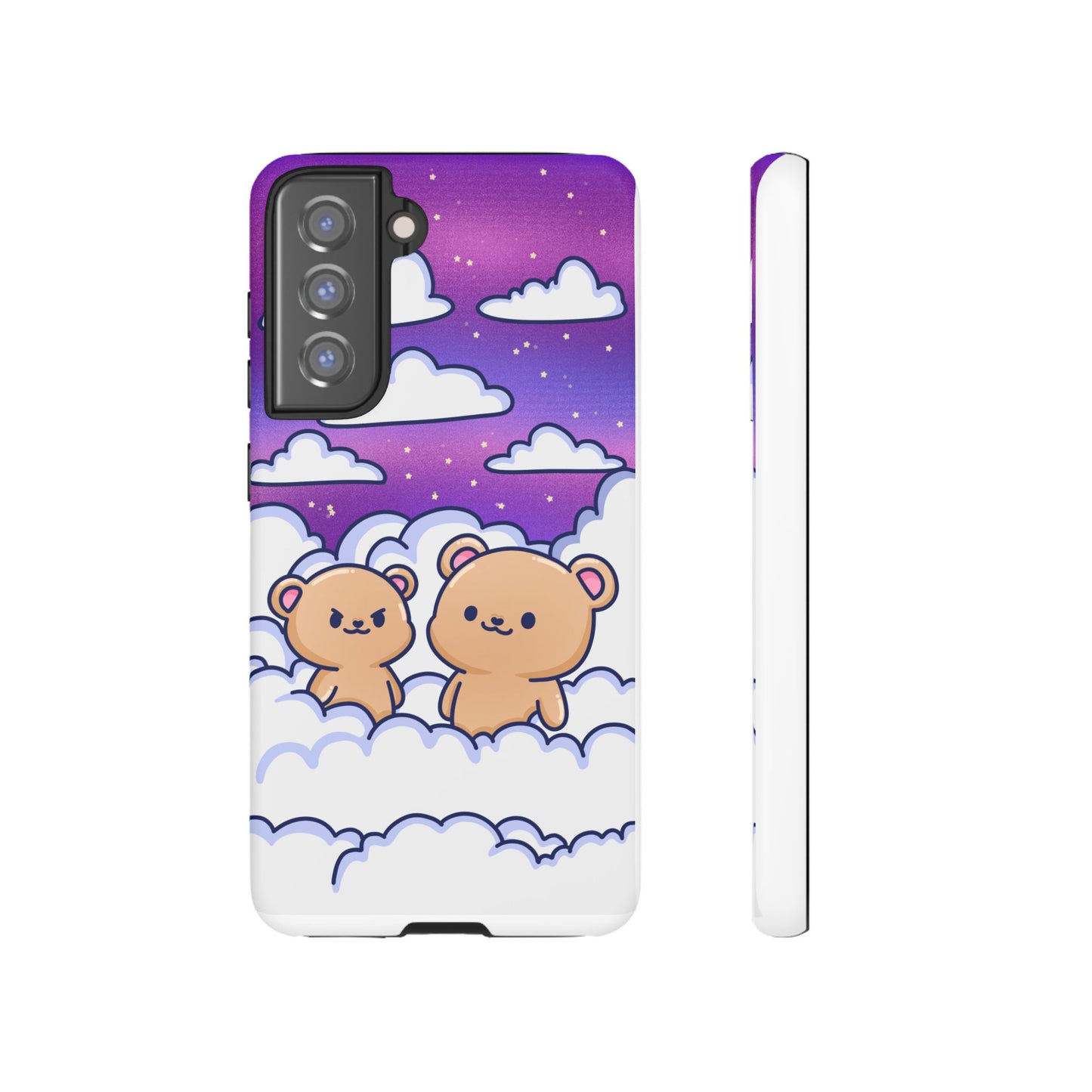 Cloud Cubs Cute Bears on Cloudy Night Sky Phone Case - Pink X Holic