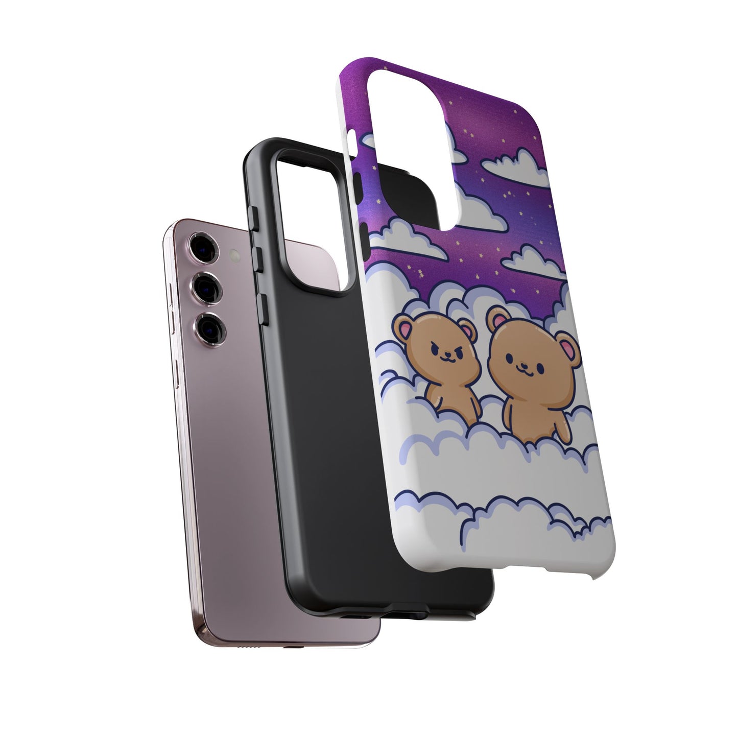 Cloud Cubs Cute Bears on Cloudy Night Sky Phone Case