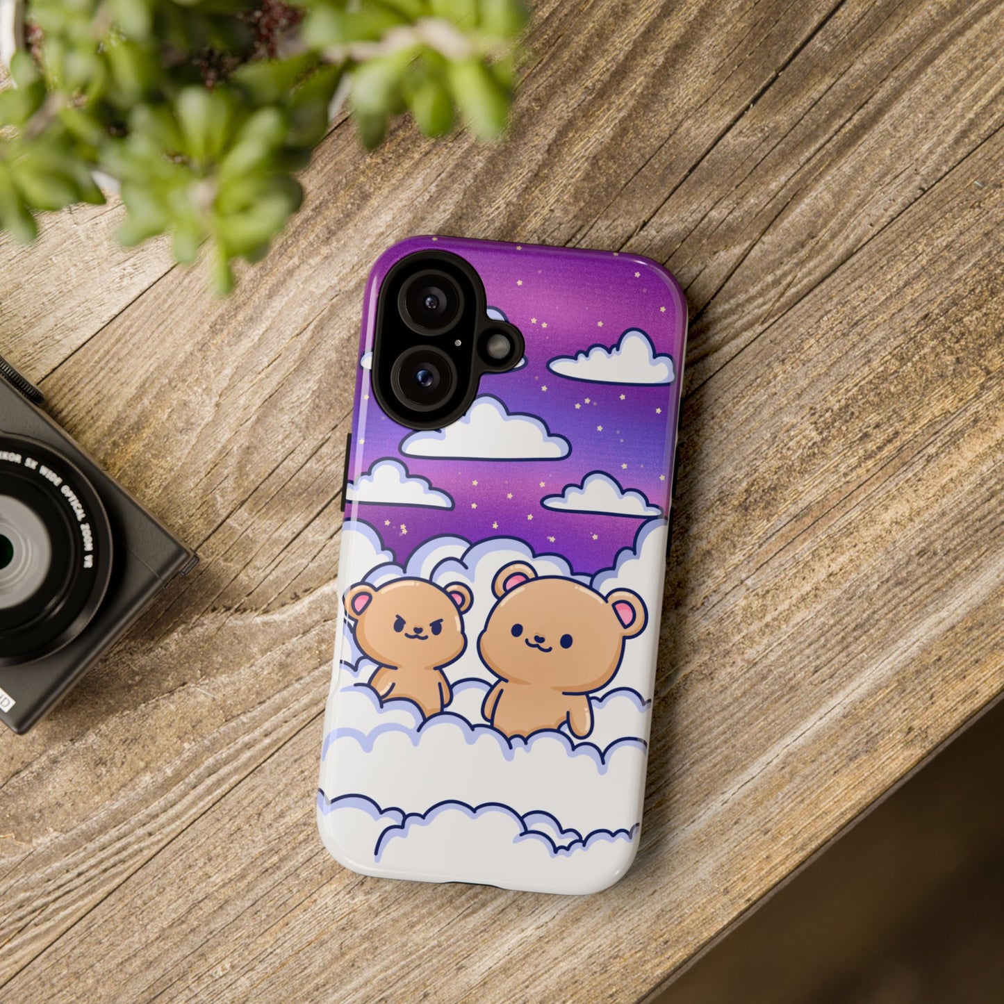 Cloud Cubs Cute Bears on Cloudy Night Sky Phone Case