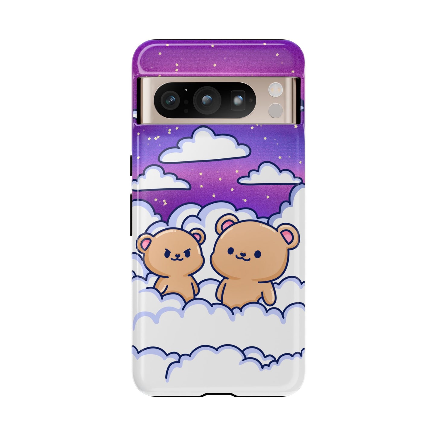 Cloud Cubs Cute Bears on Cloudy Night Sky Phone Case
