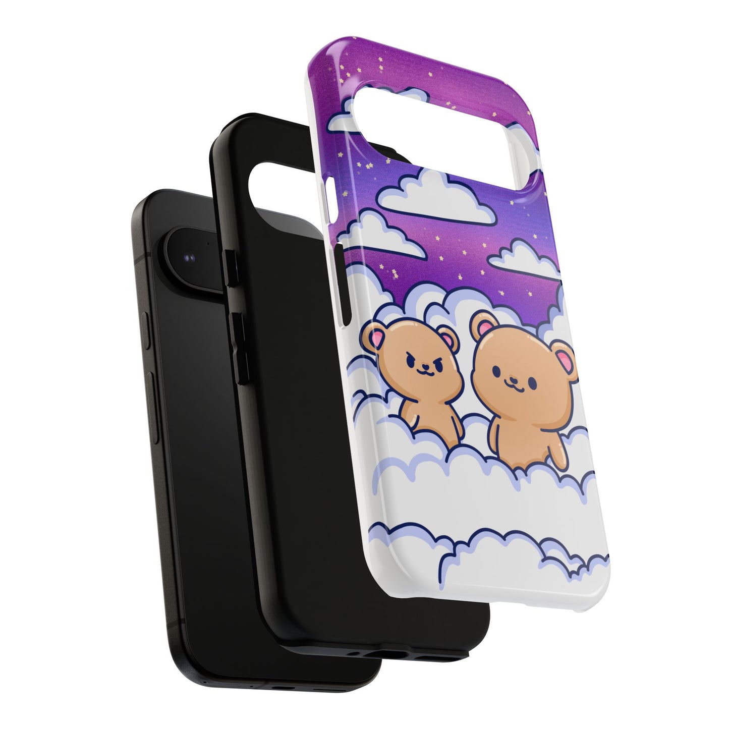 Cloud Cubs Cute Bears on Cloudy Night Sky Phone Case