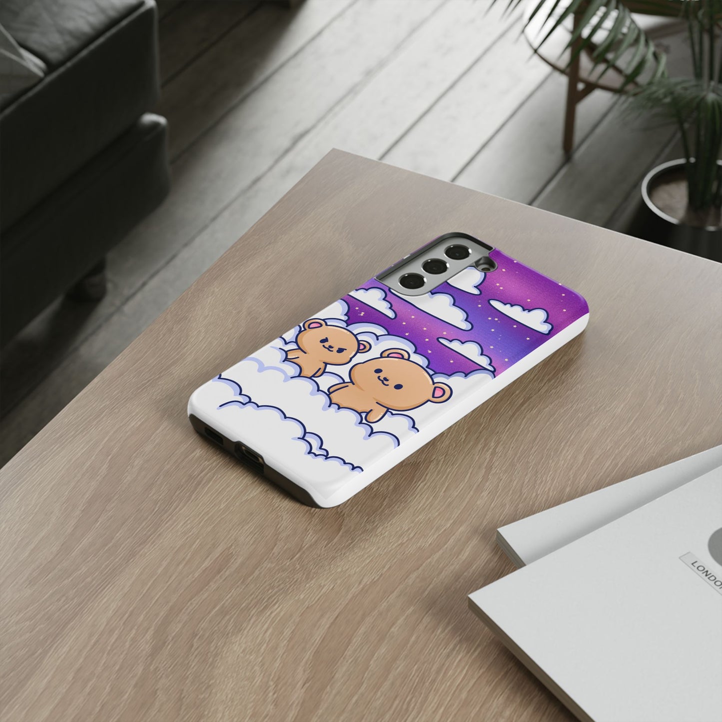 Cloud Cubs Cute Bears on Cloudy Night Sky Phone Case