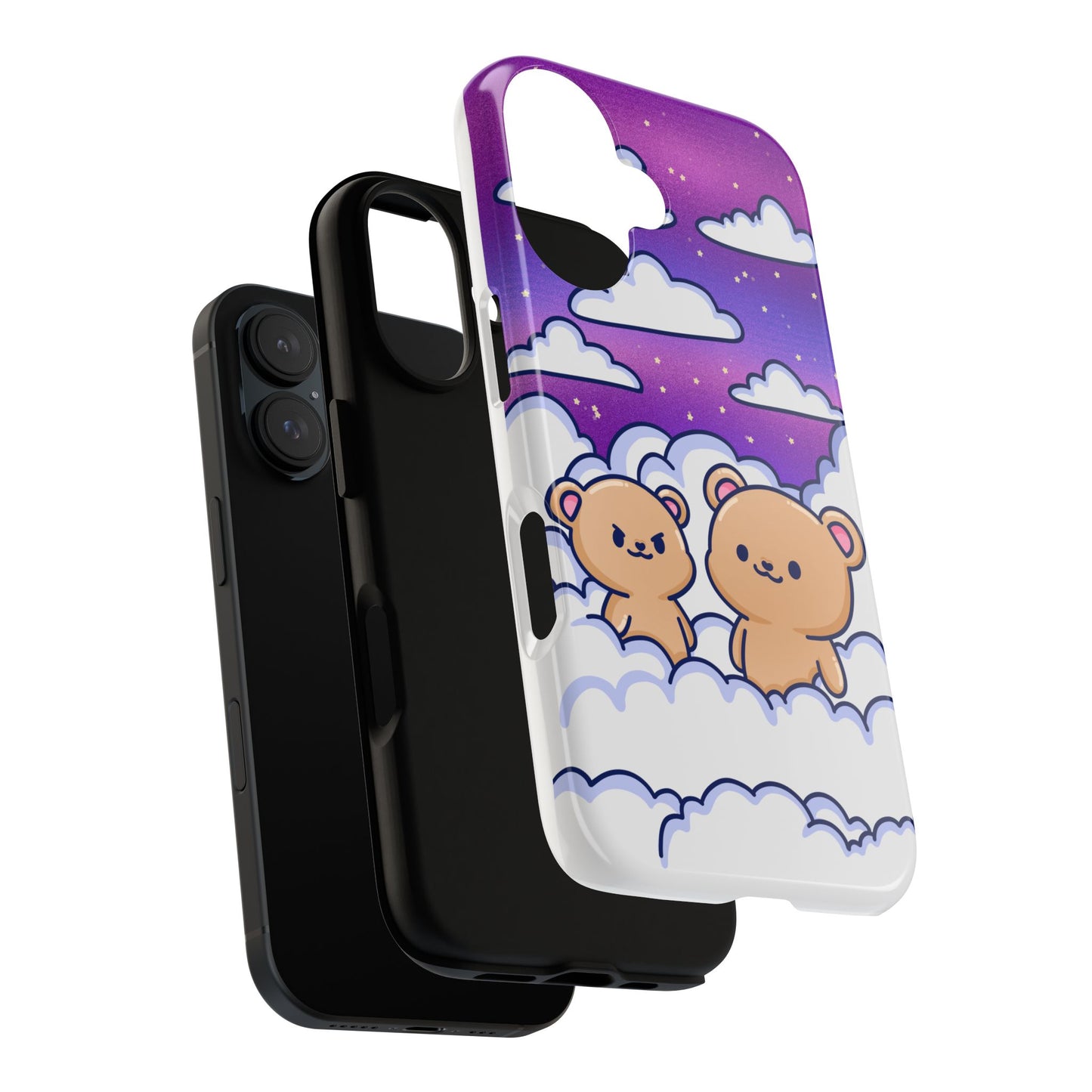 Cloud Cubs Cute Bears on Cloudy Night Sky Phone Case
