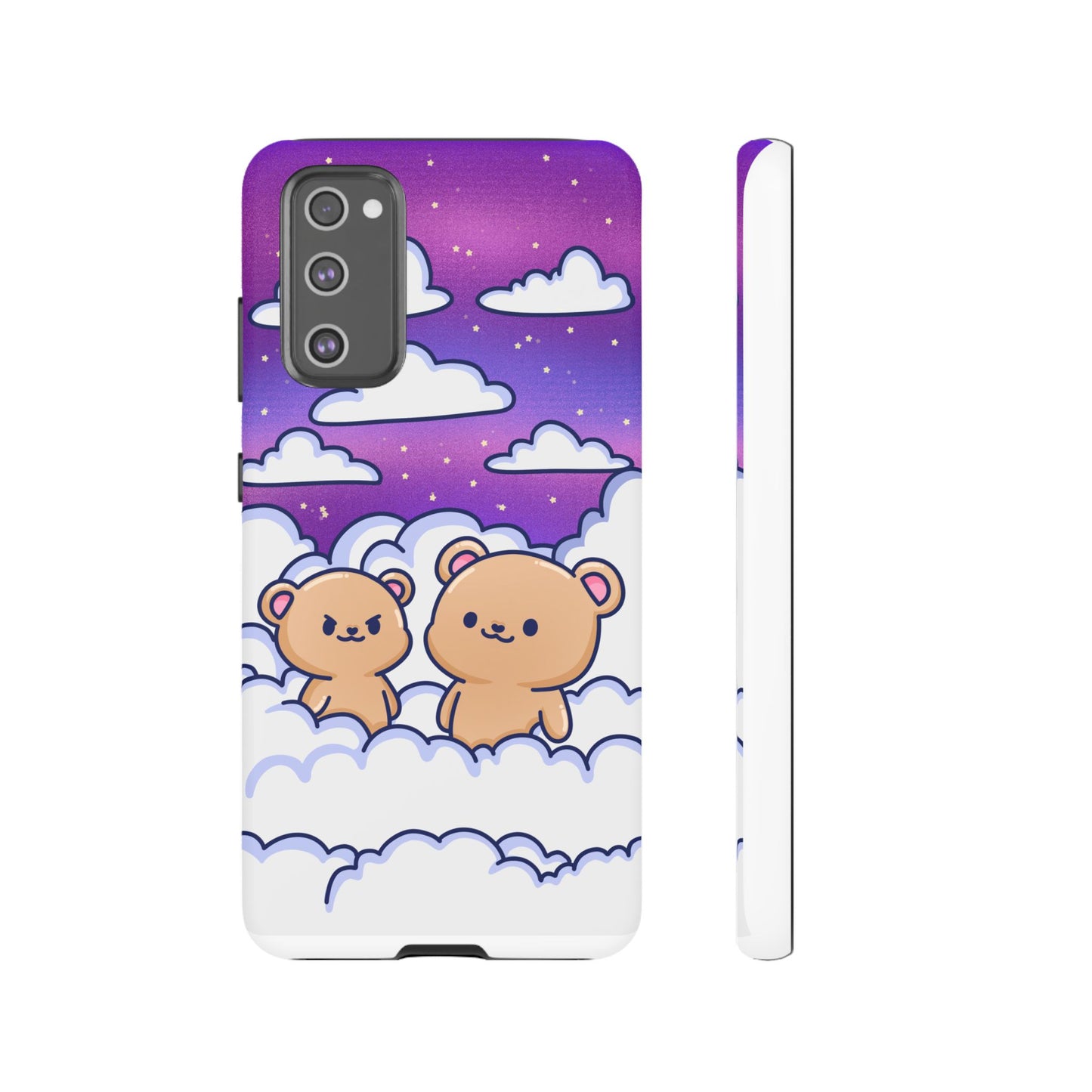 Cloud Cubs Cute Bears on Cloudy Night Sky Phone Case - Pink X Holic