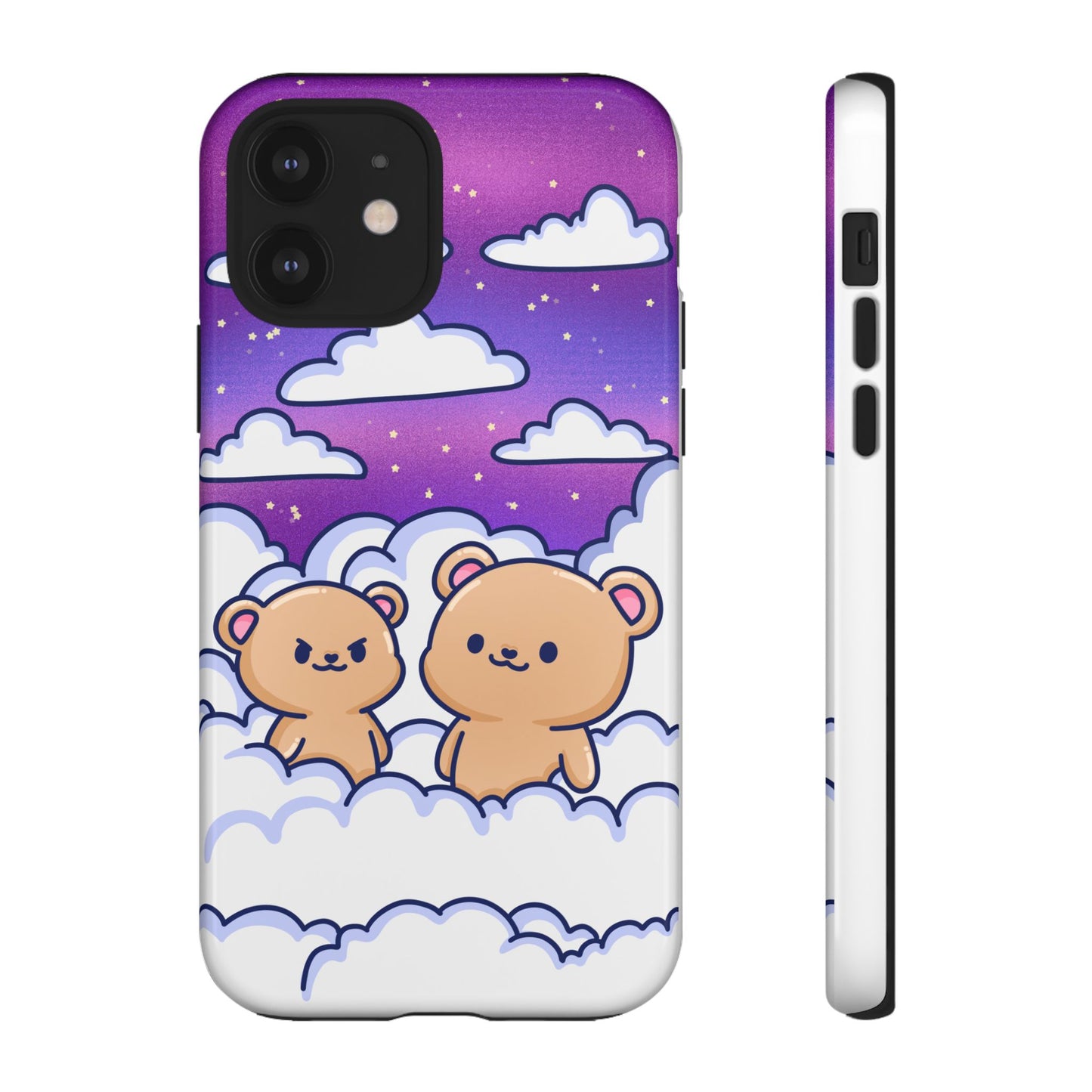 Cloud Cubs Cute Bears on Cloudy Night Sky Phone Case - Pink X Holic