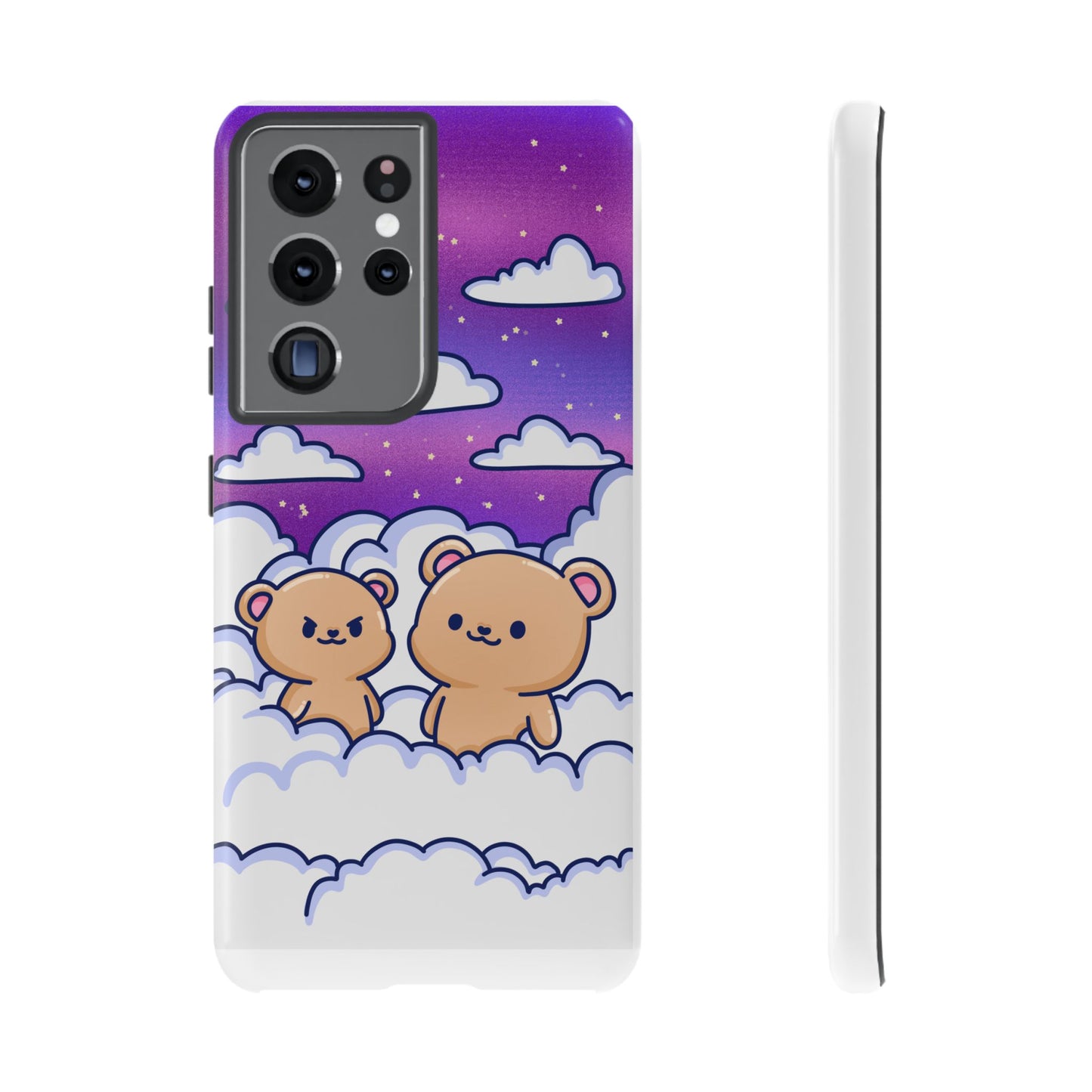 Cloud Cubs Cute Bears on Cloudy Night Sky Phone Case - Pink X Holic