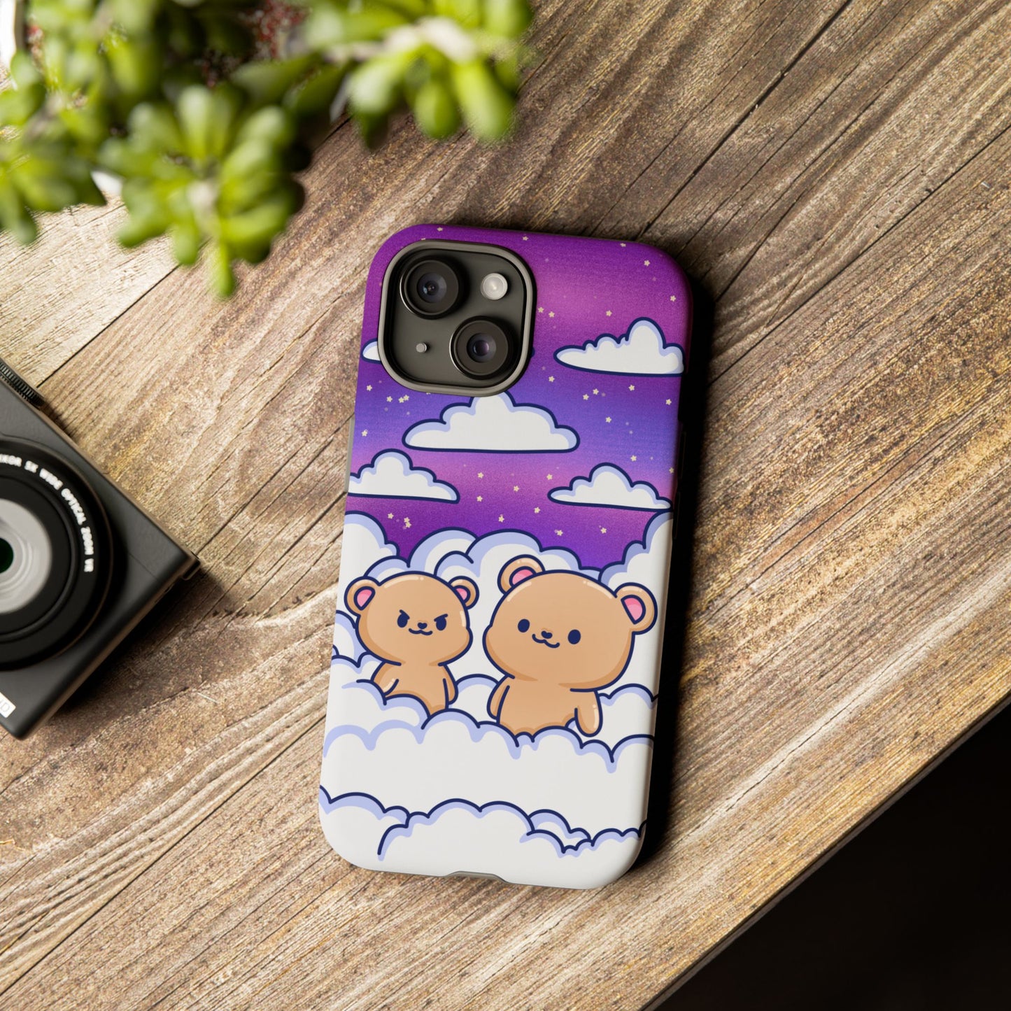 Cloud Cubs Cute Bears on Cloudy Night Sky Phone Case