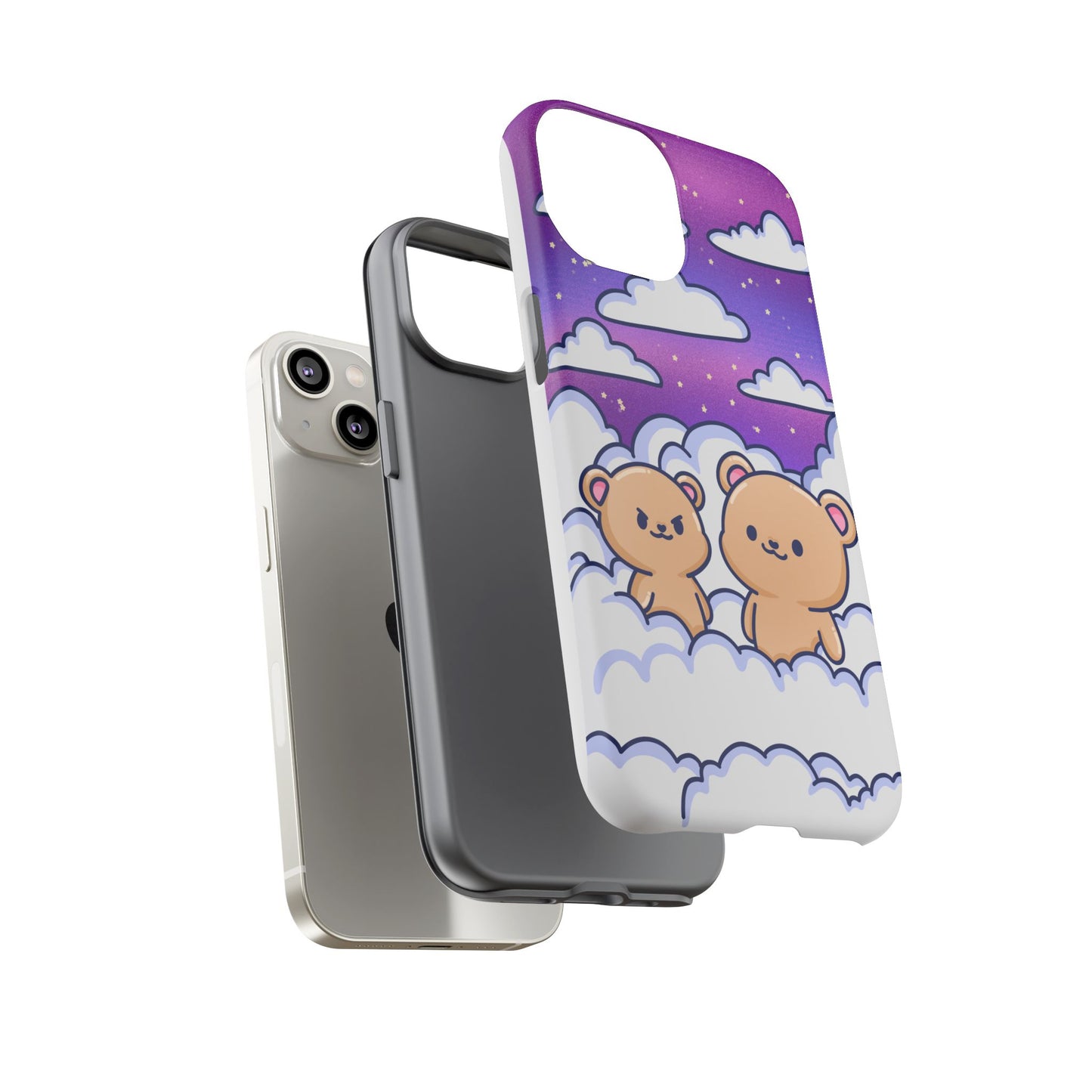 Cloud Cubs Cute Bears on Cloudy Night Sky Phone Case