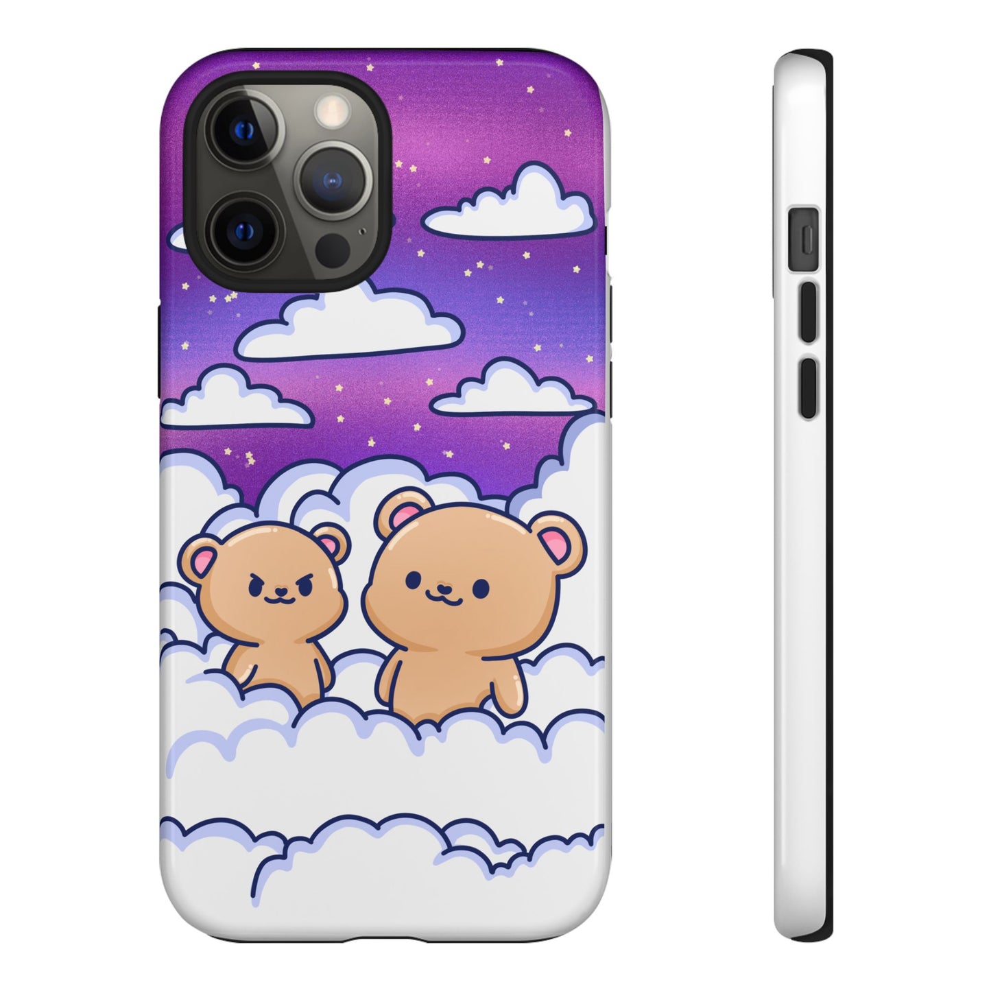 Cloud Cubs Cute Bears on Cloudy Night Sky Phone Case - Pink X Holic