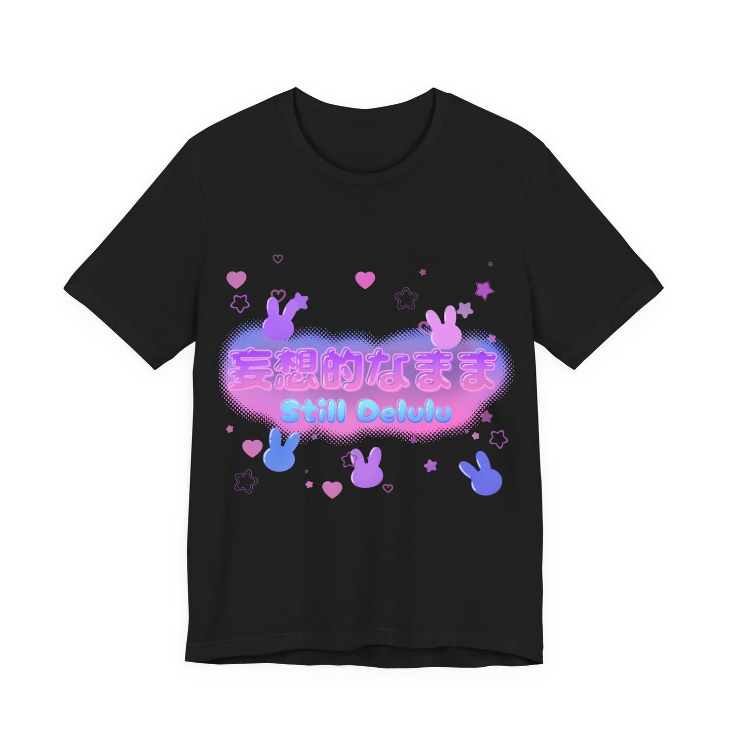 Kawaii Pastel Still Delulu in Japanese Bunny T Shirt - Pink X Holic