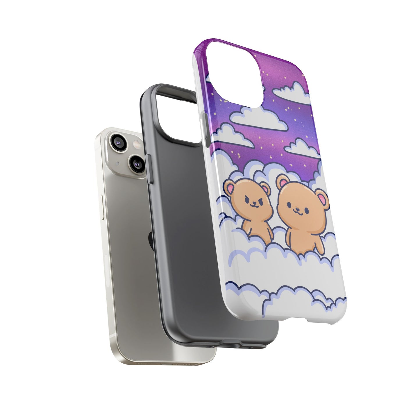 Cloud Cubs Cute Bears on Cloudy Night Sky Phone Case