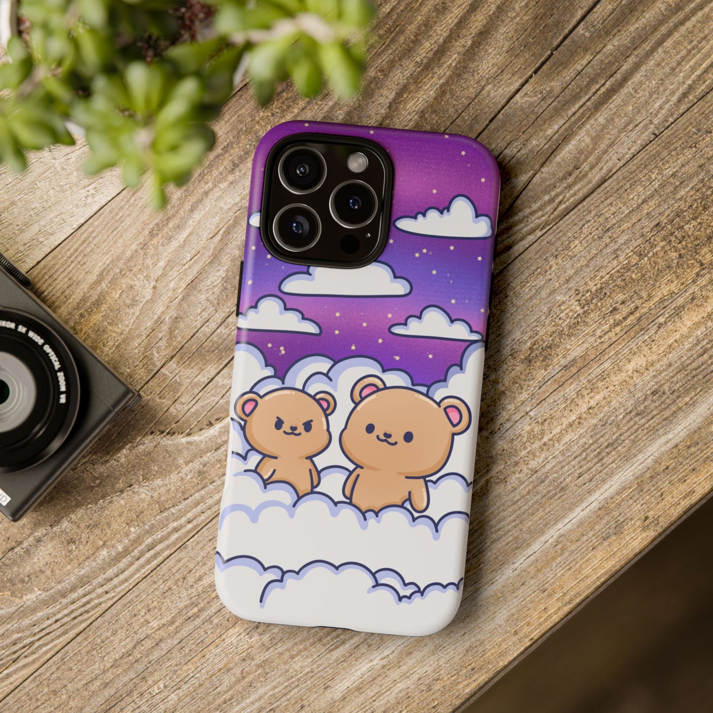 Cloud Cubs Cute Bears on Cloudy Night Sky Phone Case