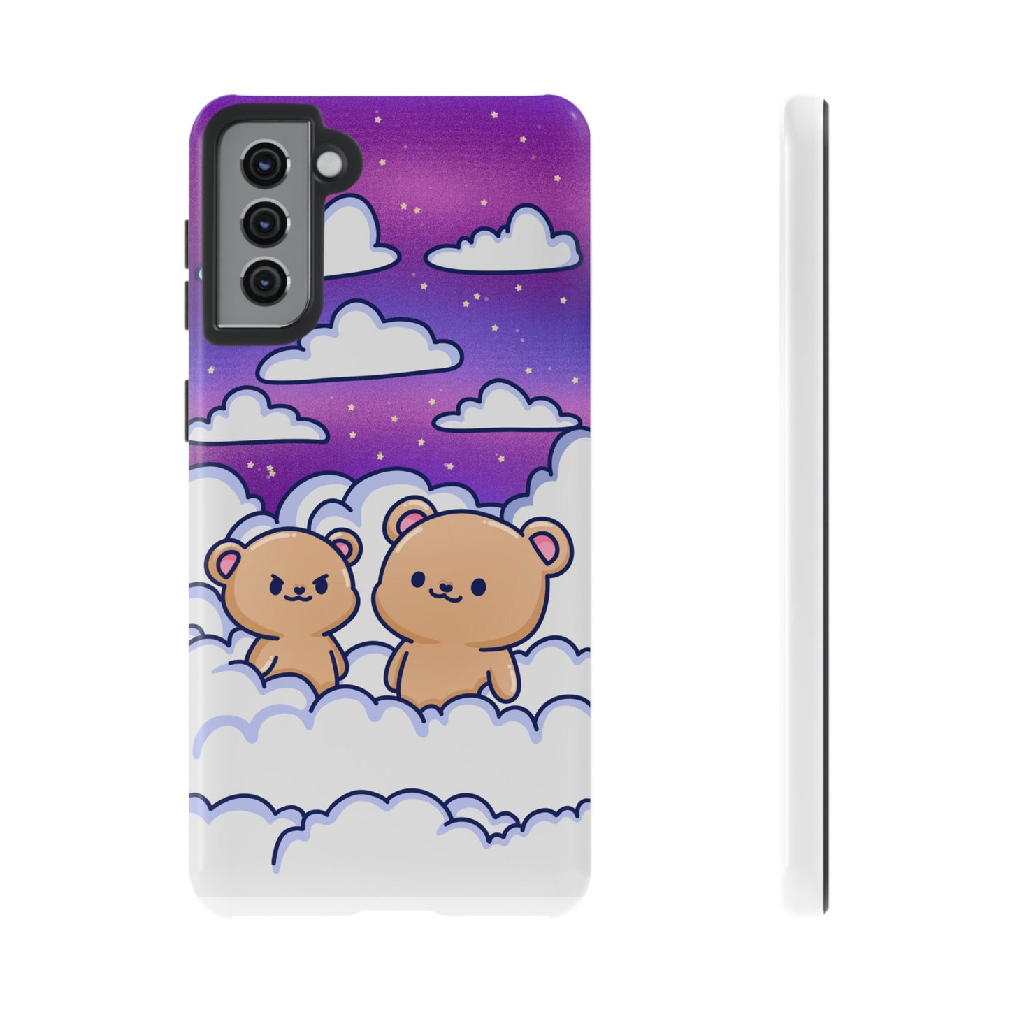 Cloud Cubs Cute Bears on Cloudy Night Sky Phone Case - Pink X Holic