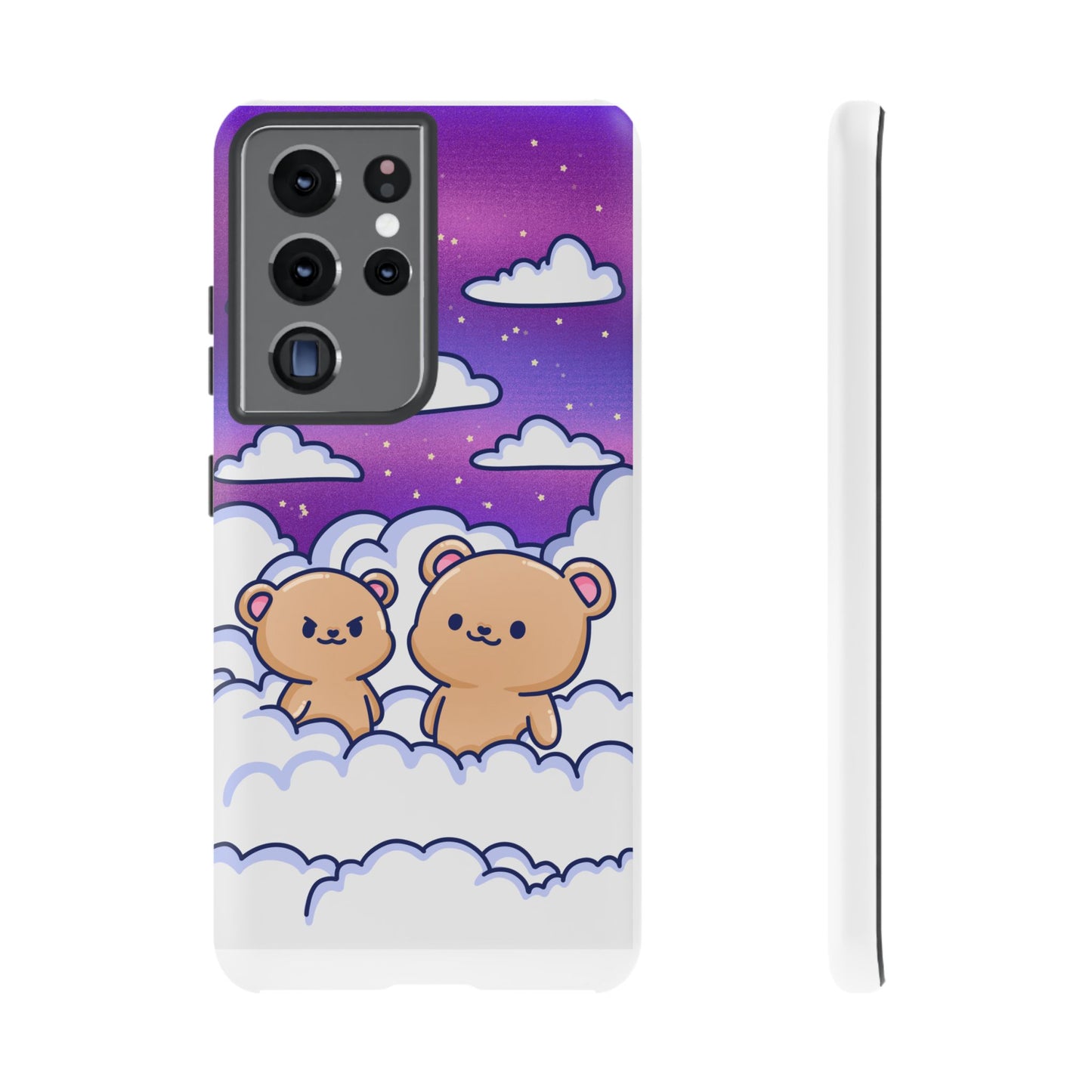 Cloud Cubs Cute Bears on Cloudy Night Sky Phone Case - Pink X Holic