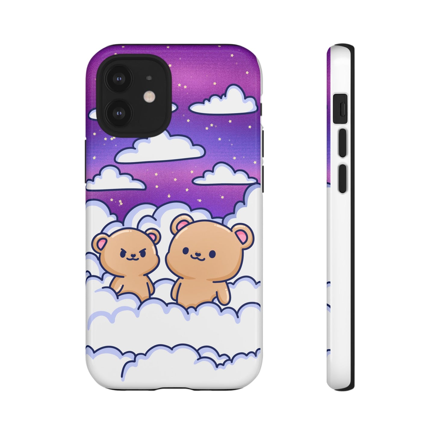 Cloud Cubs Cute Bears on Cloudy Night Sky Phone Case - Pink X Holic