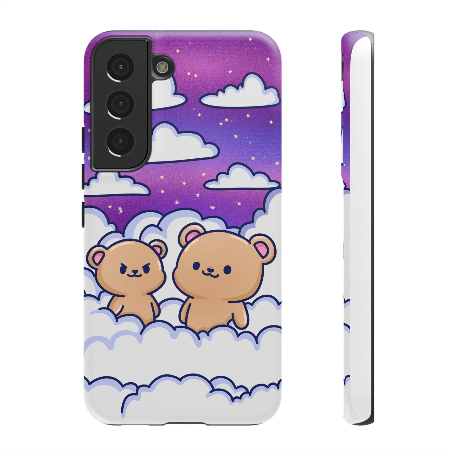 Cloud Cubs Cute Bears on Cloudy Night Sky Phone Case - Pink X Holic