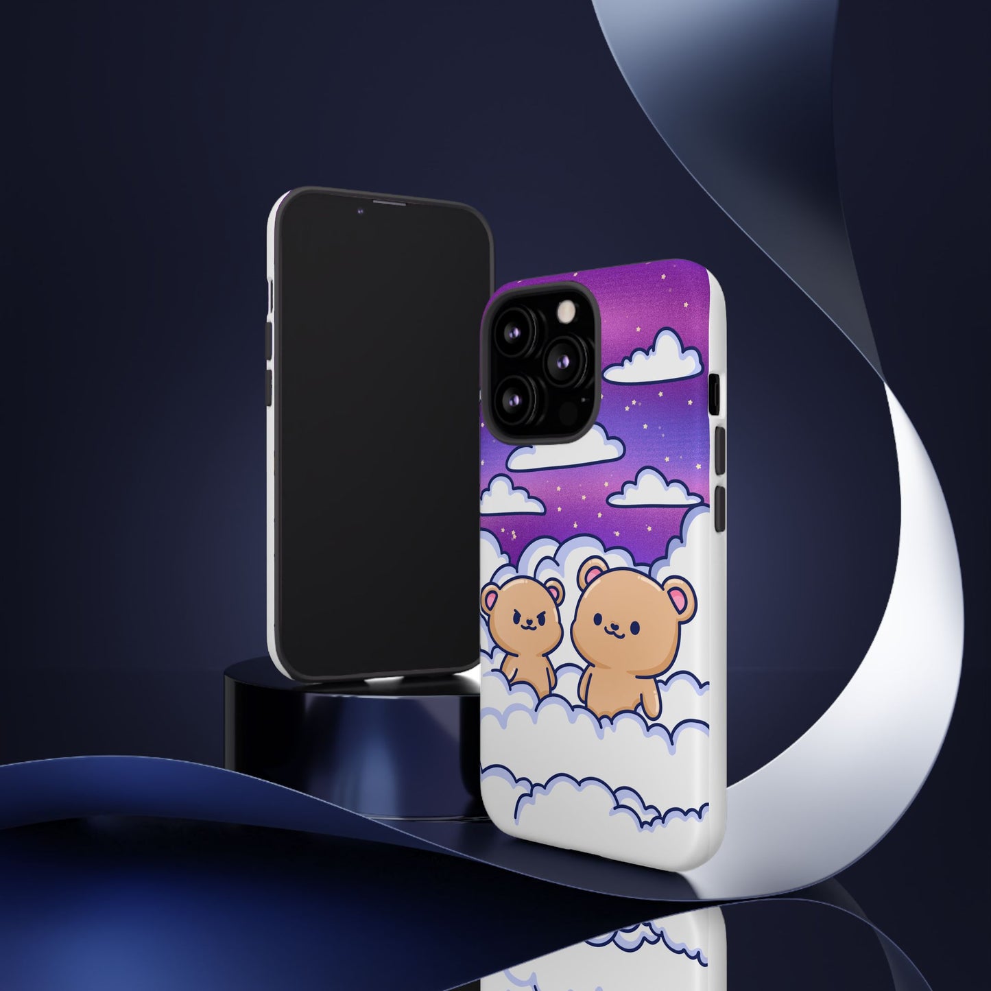 Cloud Cubs Cute Bears on Cloudy Night Sky Phone Case
