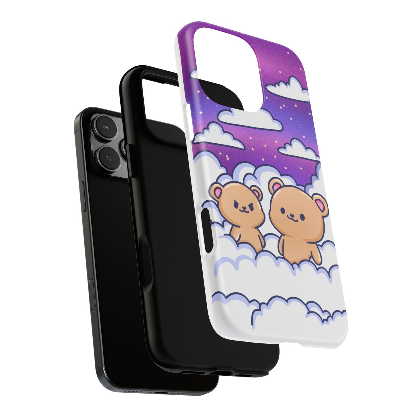 Cloud Cubs Cute Bears on Cloudy Night Sky Phone Case
