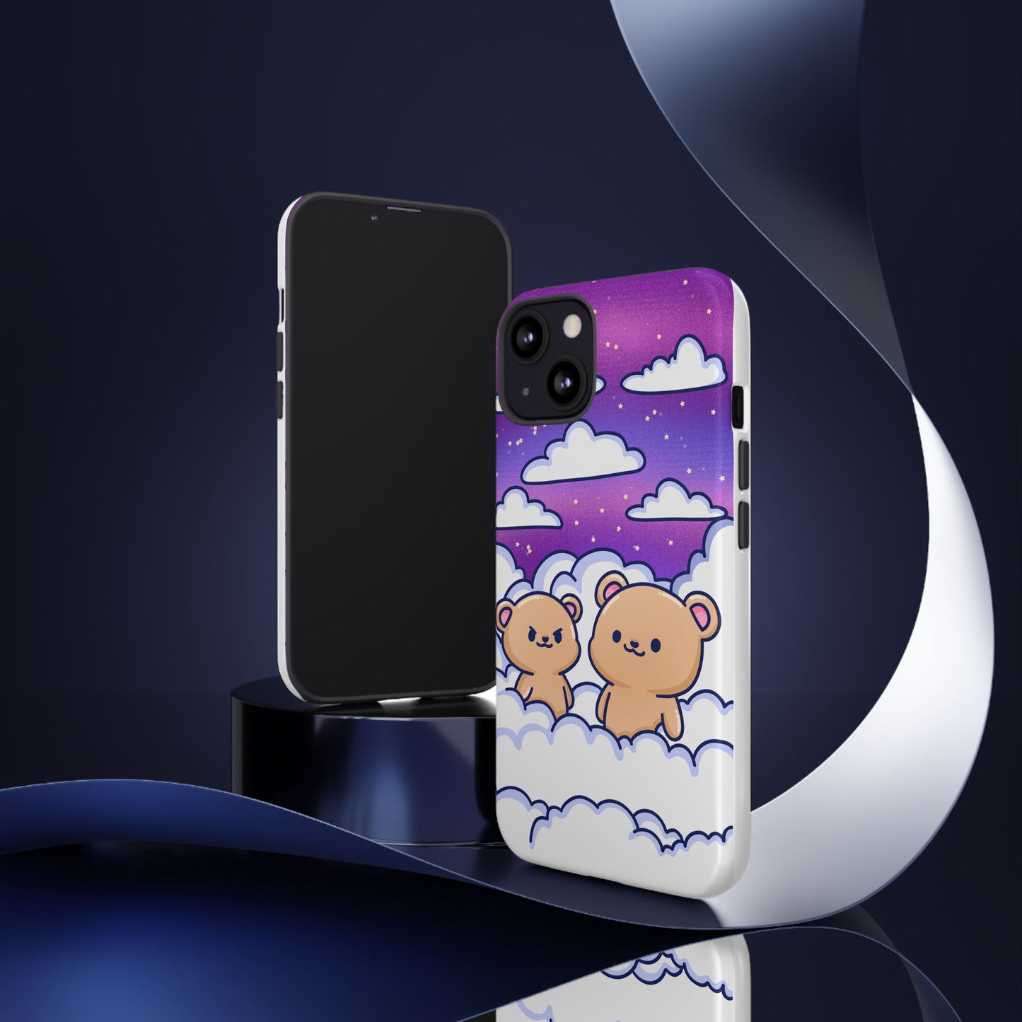 Cloud Cubs Cute Bears on Cloudy Night Sky Phone Case