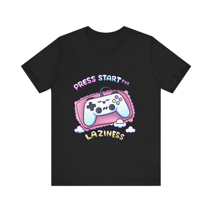 Press Start For Laziness Cute Gaming T Shirt - Pink X Holic