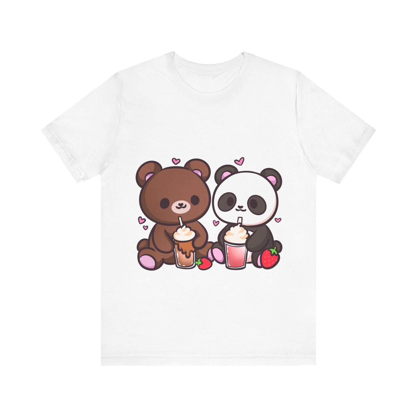 Cute Brown Bear and Panda Milkshake T Shirt