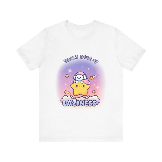 Daily Dose of Laziness Tee, Cute Relaxed Fit T Shirt - Pink X Holic