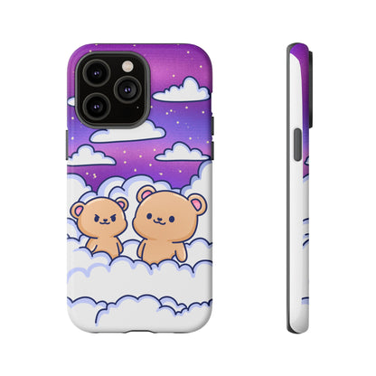 Cloud Cubs Cute Bears on Cloudy Night Sky Phone Case - Pink X Holic