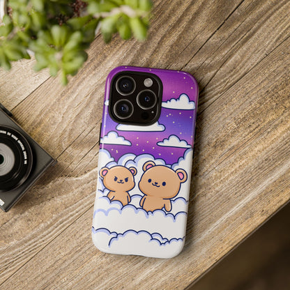 Cloud Cubs Cute Bears on Cloudy Night Sky Phone Case