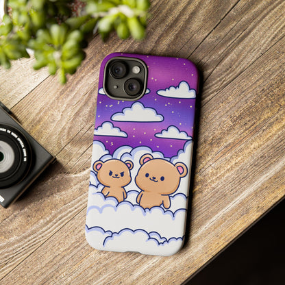 Cloud Cubs Cute Bears on Cloudy Night Sky Phone Case