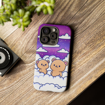 Cloud Cubs Cute Bears on Cloudy Night Sky Phone Case