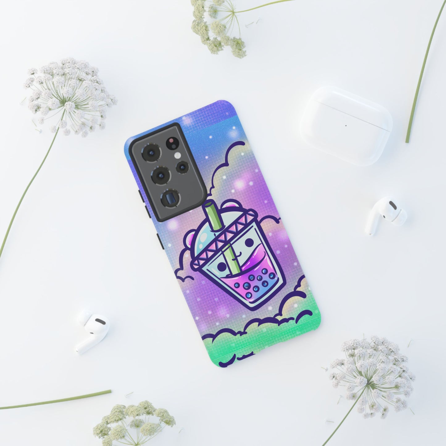 Sparkly Clouds Boba Phone Case