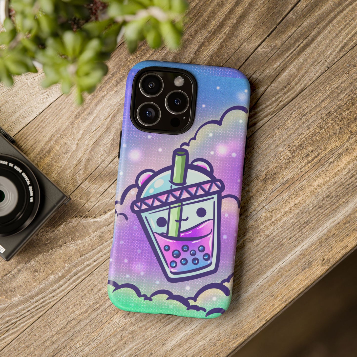 Sparkly Clouds Boba Phone Case