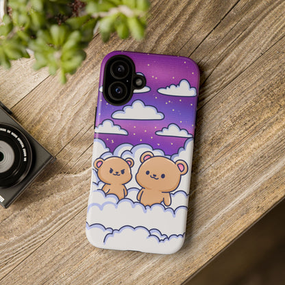 Cloud Cubs Cute Bears on Cloudy Night Sky Phone Case