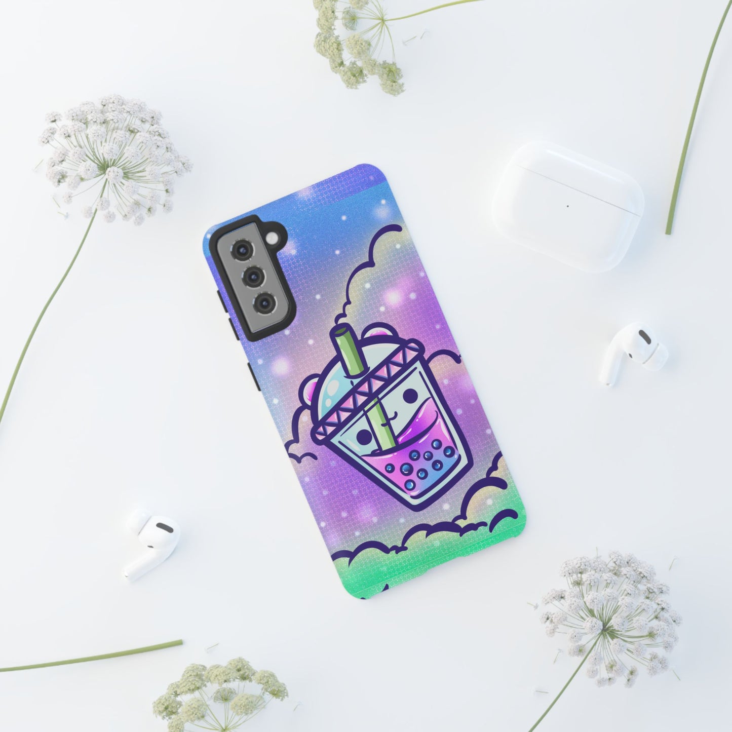 Sparkly Clouds Boba Phone Case