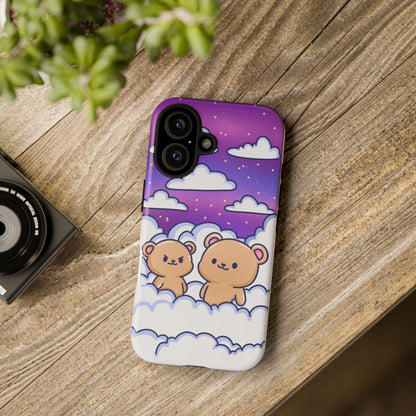 Cloud Cubs Cute Bears on Cloudy Night Sky Phone Case
