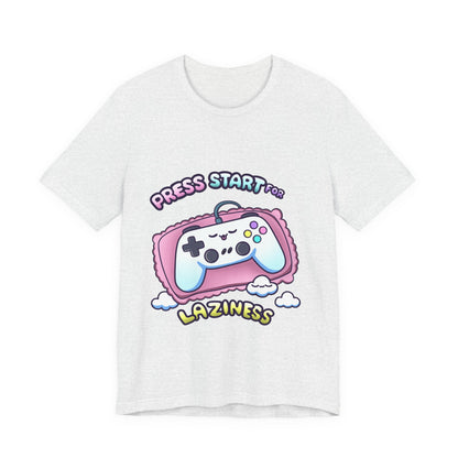 Press Start For Laziness Cute Gaming T Shirt - Pink X Holic