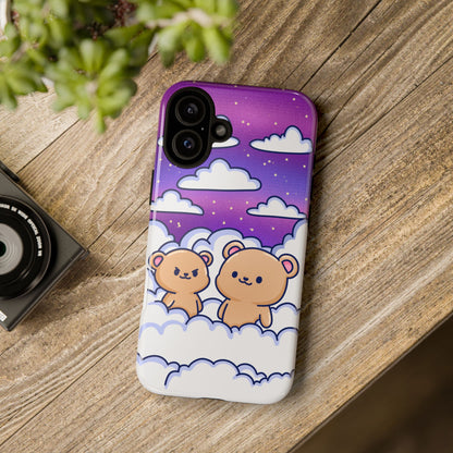 Cloud Cubs Cute Bears on Cloudy Night Sky Phone Case