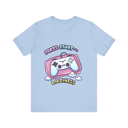 Press Start For Laziness Cute Gaming T Shirt - Pink X Holic