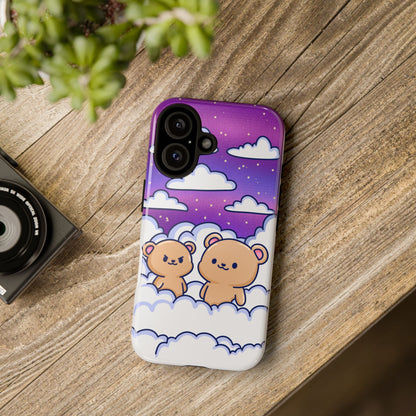 Cloud Cubs Cute Bears on Cloudy Night Sky Phone Case