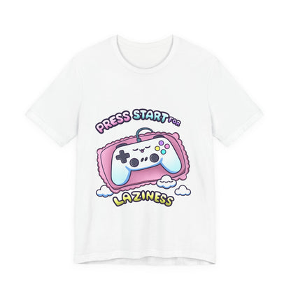 Press Start For Laziness Cute Gaming T Shirt - Pink X Holic