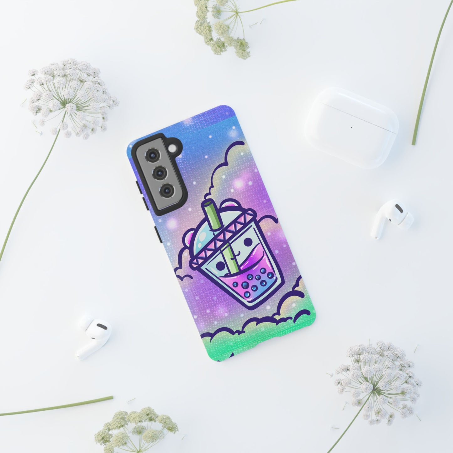 Sparkly Clouds Boba Phone Case