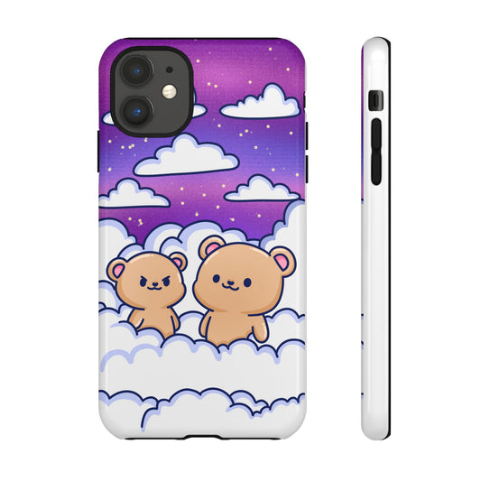 Cloud Cubs Cute Bears on Cloudy Night Sky Phone Case - Pink X Holic