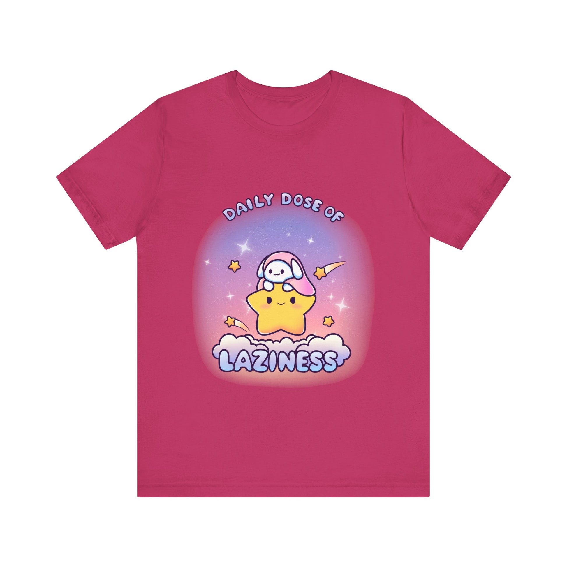 Daily Dose of Laziness Tee, Cute Relaxed Fit T Shirt - Pink X Holic