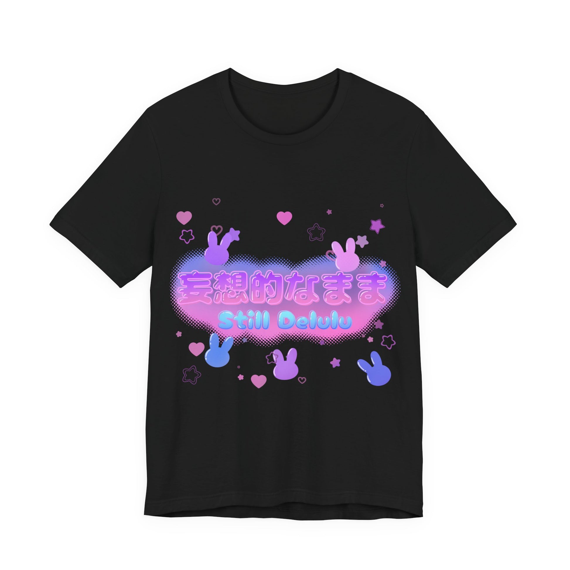 Kawaii Pastel Still Delulu in Japanese Bunny T Shirt - Pink X Holic