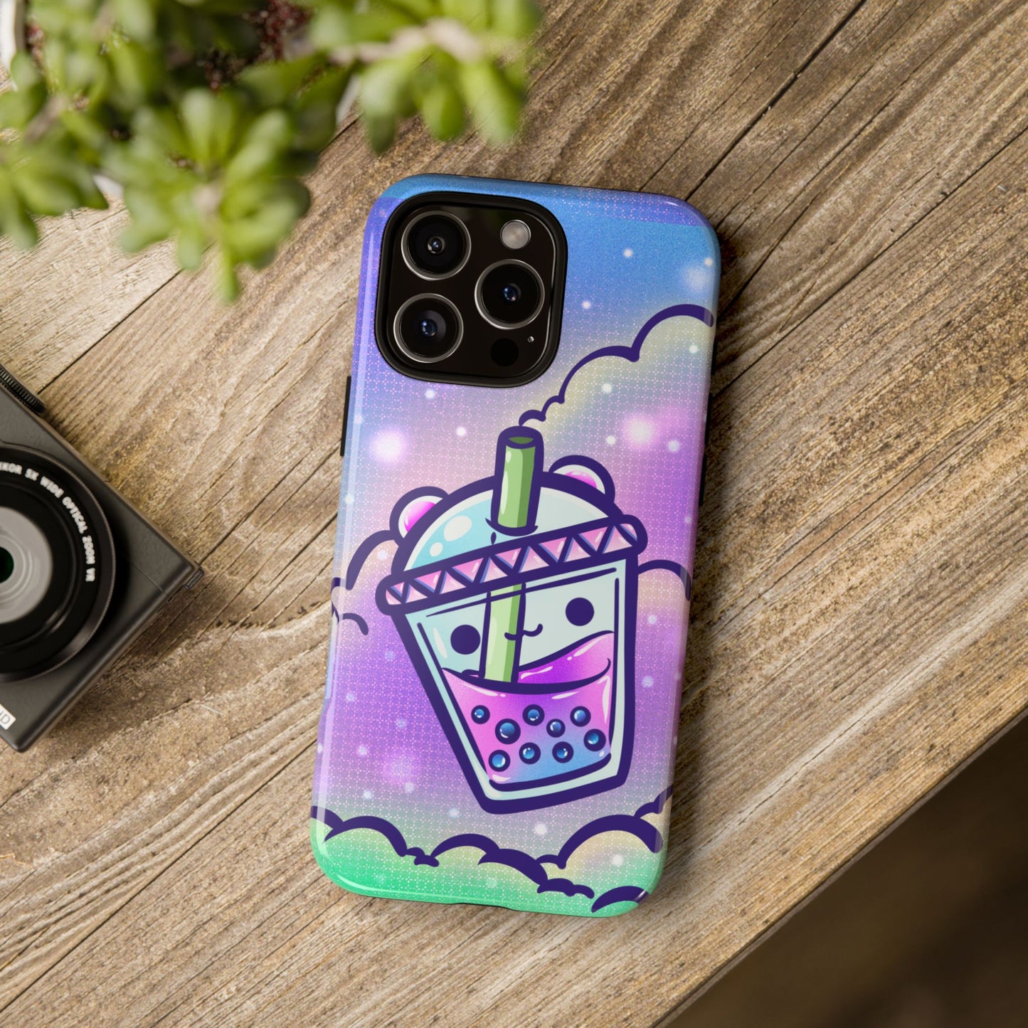 Sparkly Clouds Boba Phone Case